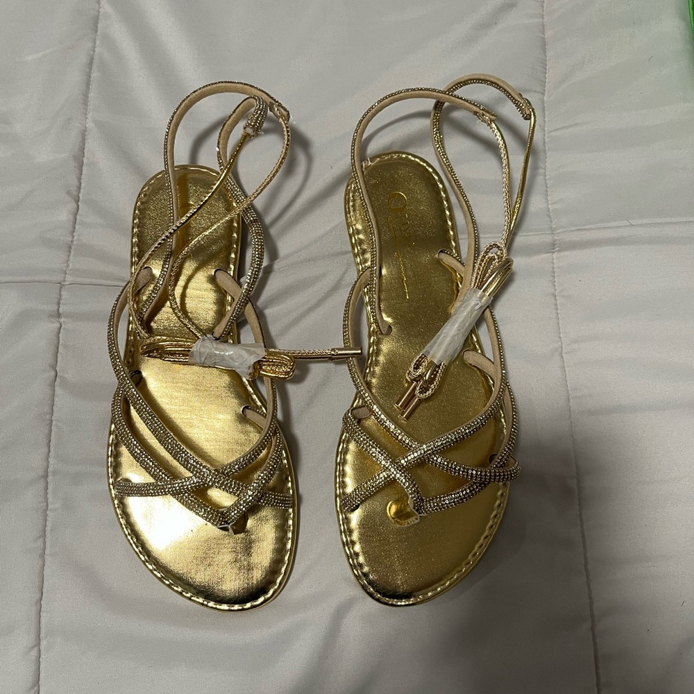 Elegant Gold Strappy Sandals